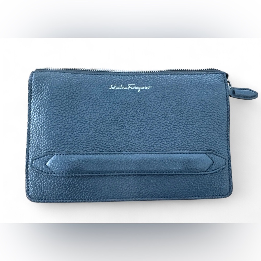 Salvatore Ferragamo Navy Textured Leather Bag